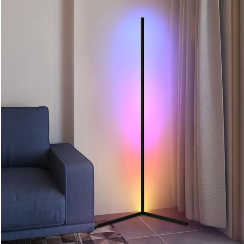 

Simple Led RGB Floor Lamp Living Room Wall Corner Lamps Bedroom App Control Colorful Standing Light Atmosphere Lights Home Decor