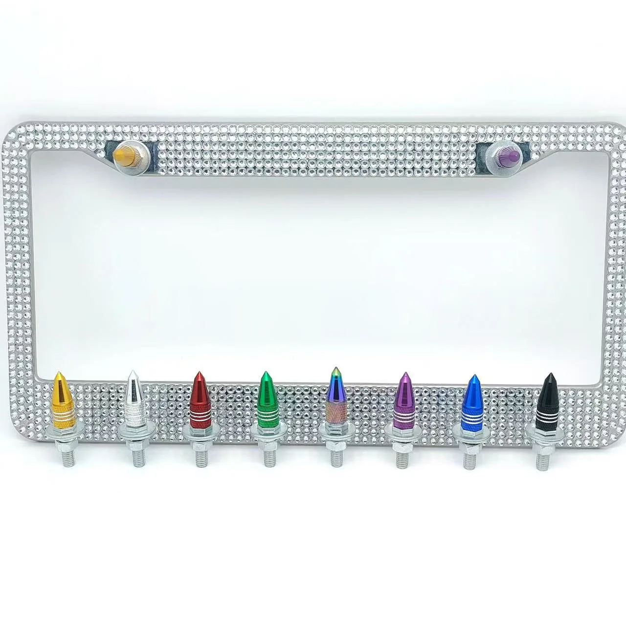 2 قطعة لوحة ترخيص السحابة M6 لوحة ترخيص السحابات سبائك الألومنيوم عرافة رئيس ثلاثة فتحة تصميم للسيارات الدراجات النارية الدراجات