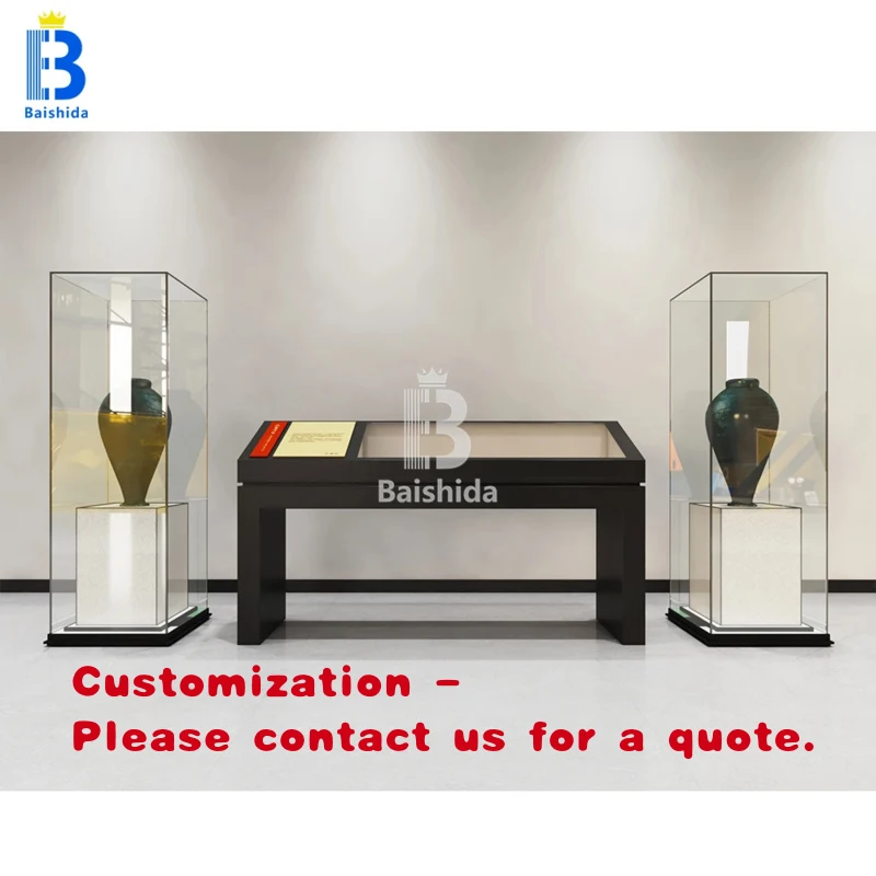 custom.High-End Custom Antique Museum Display with Glass Door Kitchen Design Art Display Stand High Quality Showca
