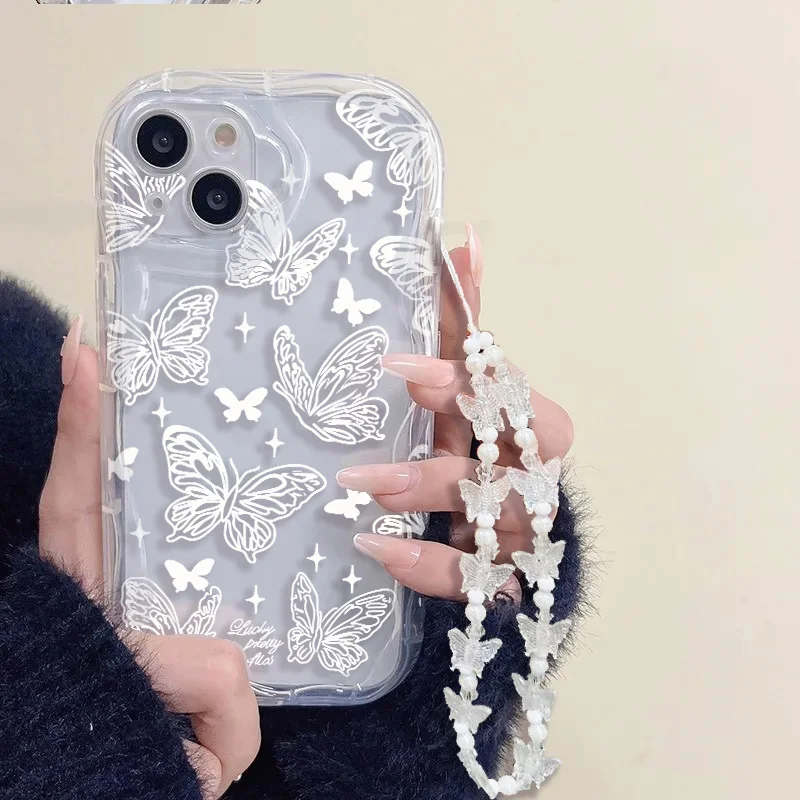 Dreamy Butterfly Wings Chain Flower Case For POCO X3 X5 X6 Pro M6 4G F6 F5 M4 F3 F4 M3 Pro M5S X4 X3 GT TPU Phone Cover Cases