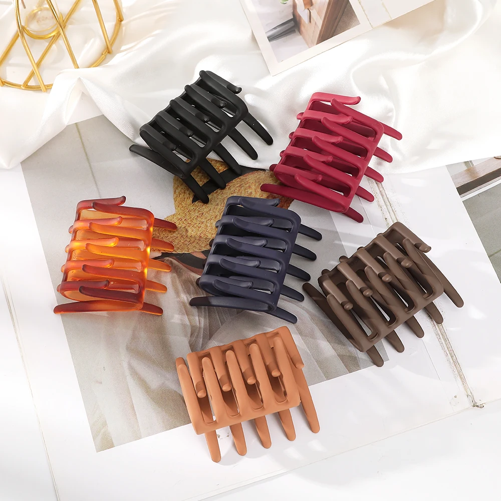 2PCS-1Pair Hair Combs Women Korean Solid Color Hairpin Ponytail Hair Accessoreis Non-slip Hair Clip Matte Headwear Combs