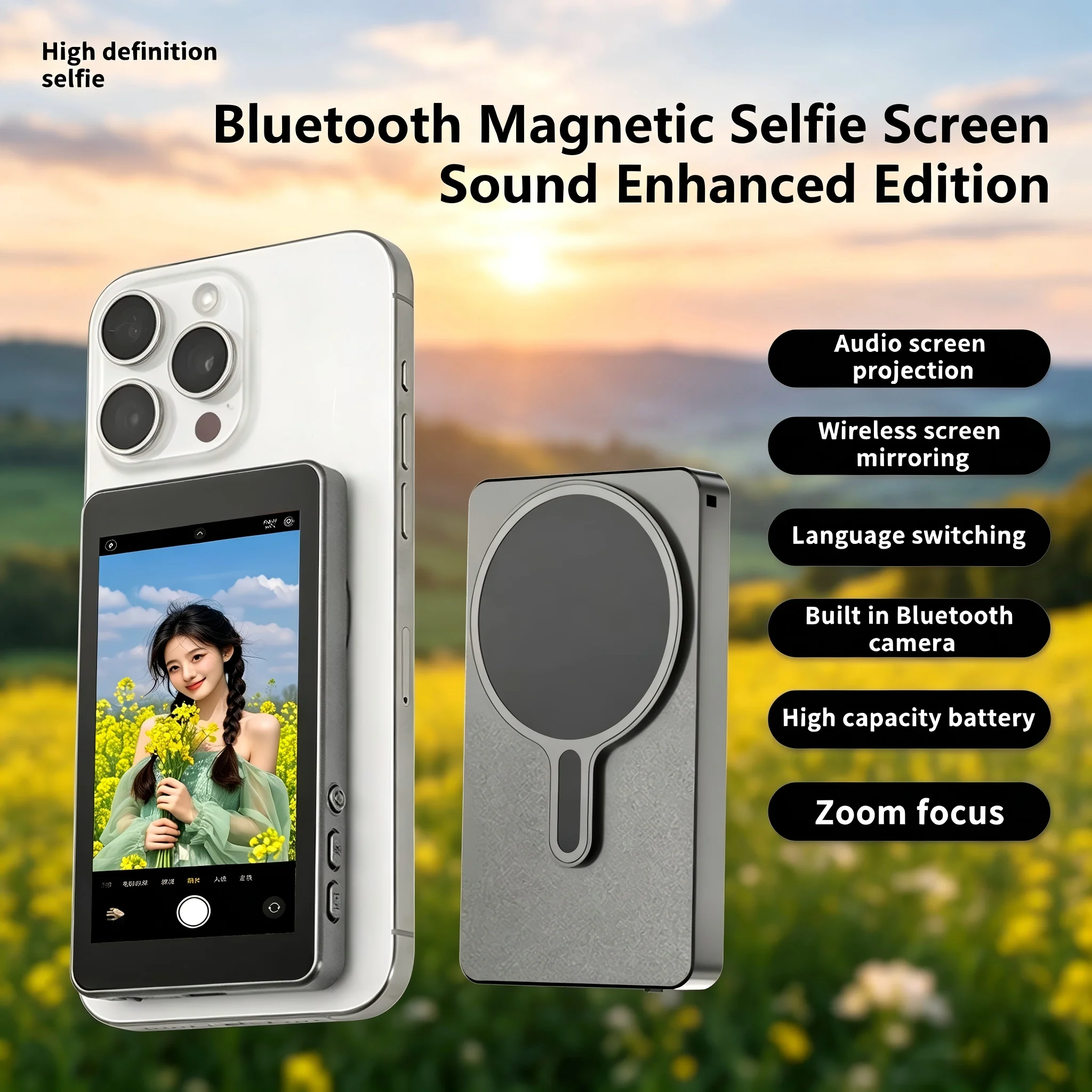 Mobile phone magnetic projection device, rear - high - defin