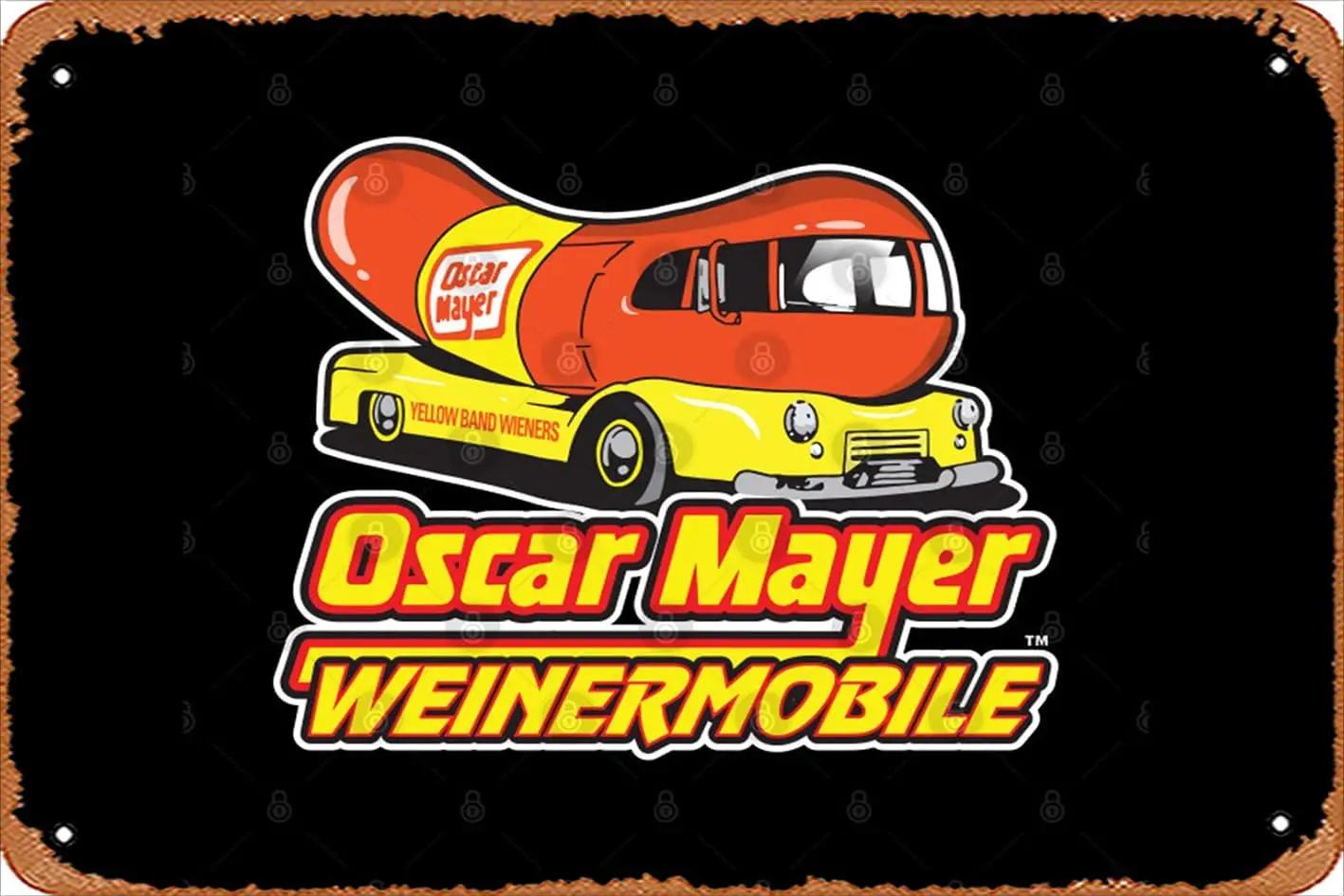 1p,Vintage Tin logo OSCAR MAYER WIENERMOBILE Vintage Fun Novelty Metal signage Men's Cave Humor Logo Movie Music Bar Art poster