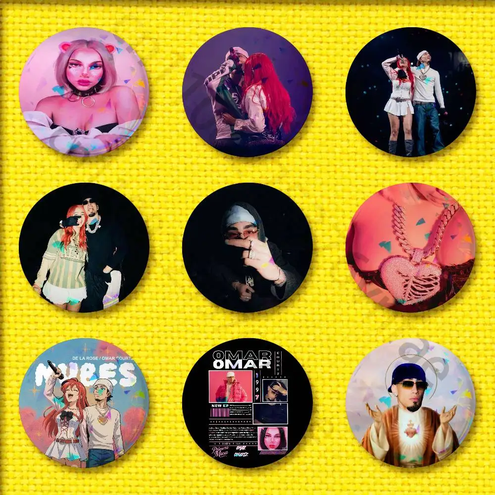 

O-Omar C-Courtz Primera musa Rose Badge For 44mm 25mm 75mm 32mm 58mm Round Pin Brooch Insignia Cover Accessories