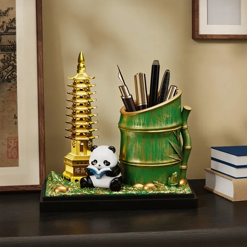 creative-wenchang-tower-pen-holder-office-desktop-ornament-chengdu-panda-souvenir-steady-rise-stationery-decor-gift