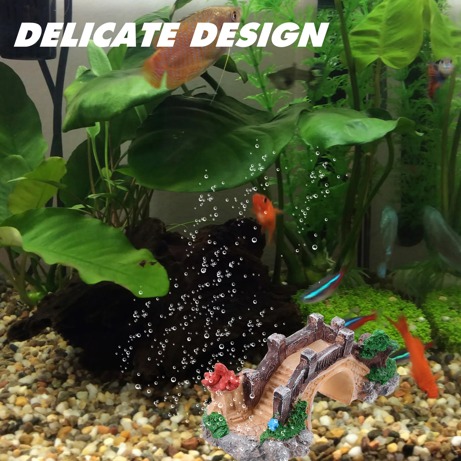 

Miniature Single Arch Bridge Decor Realistic Resin Model for Fish Tank L scaping Gardening Adornments Bonsai Project Aquarium