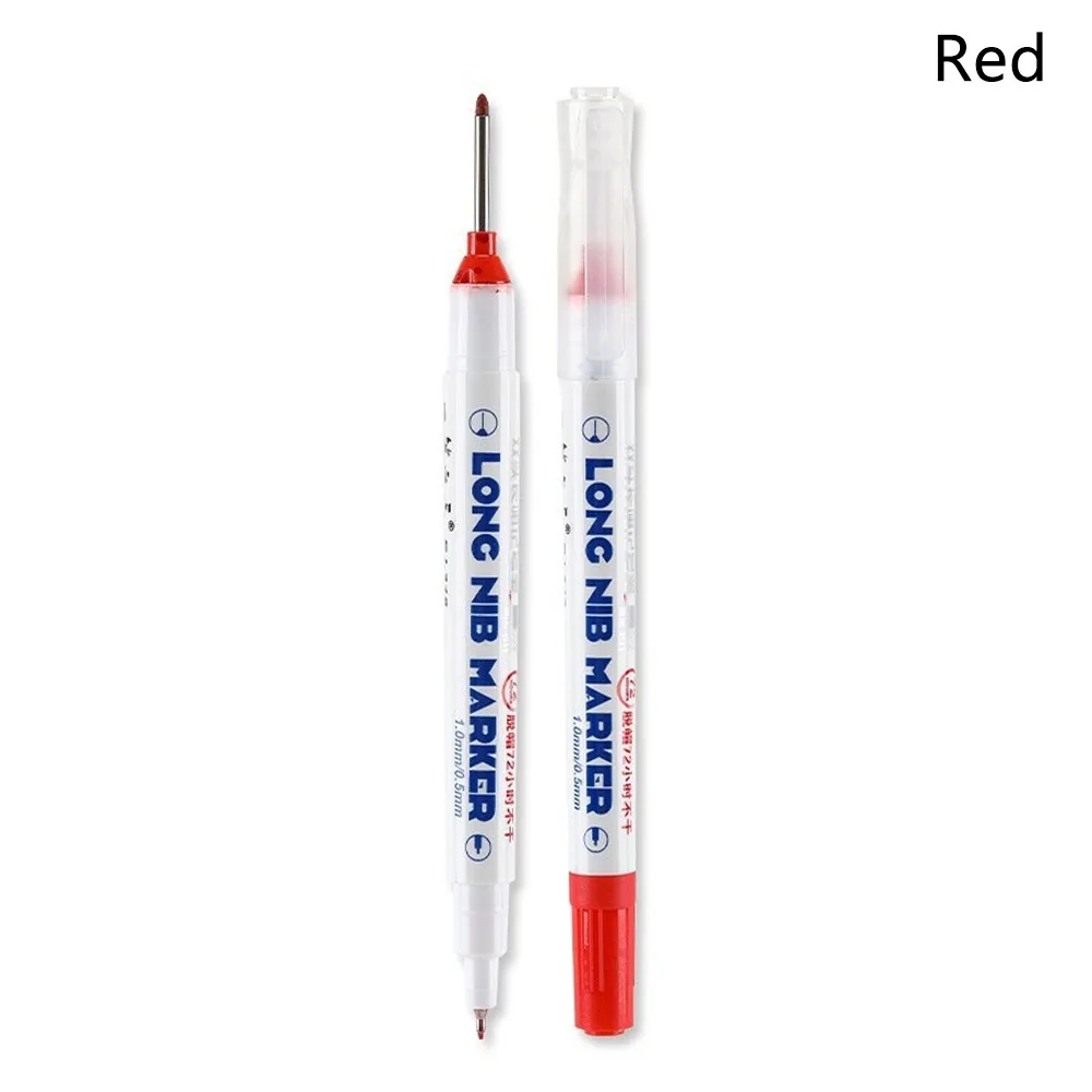 10 قطعة/المجموعة/المجموعة الحبر القائم على الزيت أقلام خطاط (ماركر) طويلة الرأس 20 مللي متر ثقب عميق طرف مزدوج علامات ثقب عميق متعددة الأغراض مقاوم للماء