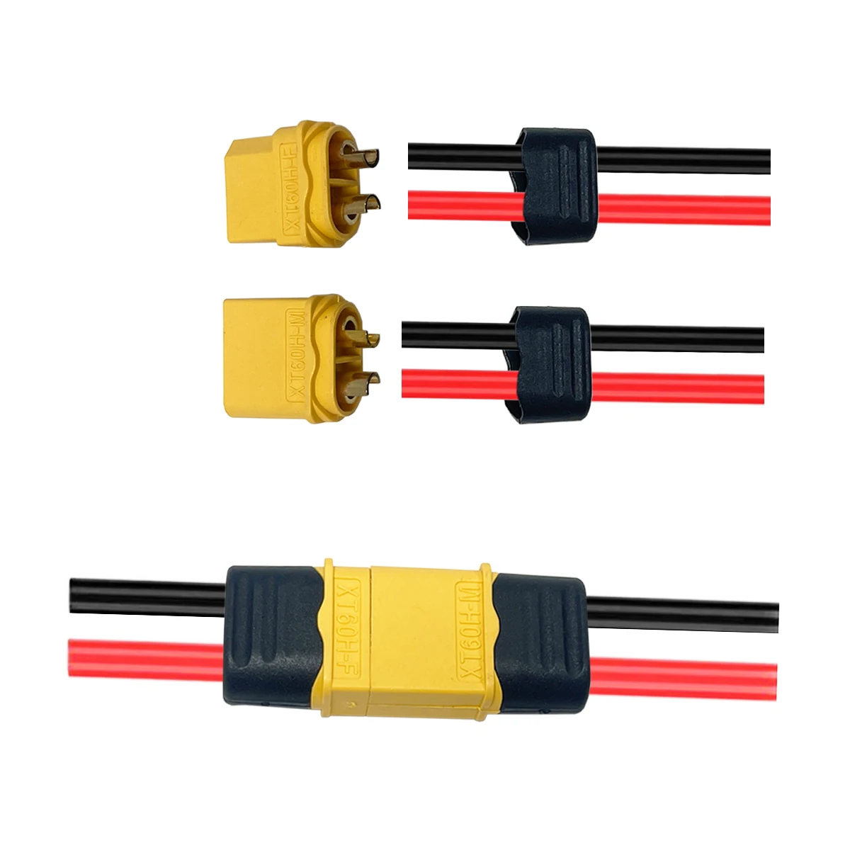 XT60H Conector Plug com Bainha Habitação, Feminino e Masculino XT60 Plug para Bateria RC Lipo, Fpv Drones e Avião, 10 Pares