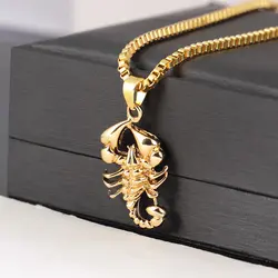 Collana con ciondolo di alta qualità collana con ciondolo scorpione velenoso Color oro per regalo di gioielli Punk da uomo