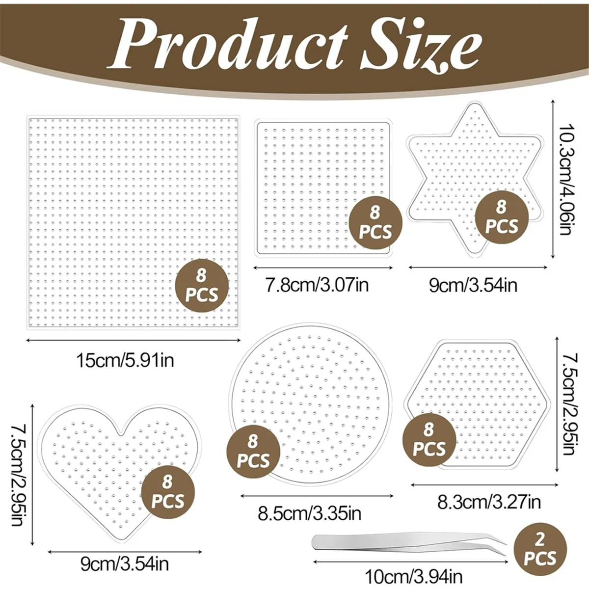 ألواح بيجب خرز الصمامات مقاس 5 مم A83Z، ألواح خرز بلاستيكية كبيرة مع ملاقط ألواح بيجب خرز شفافة لمشاريع الخرز اليدوية اليدوية #4
