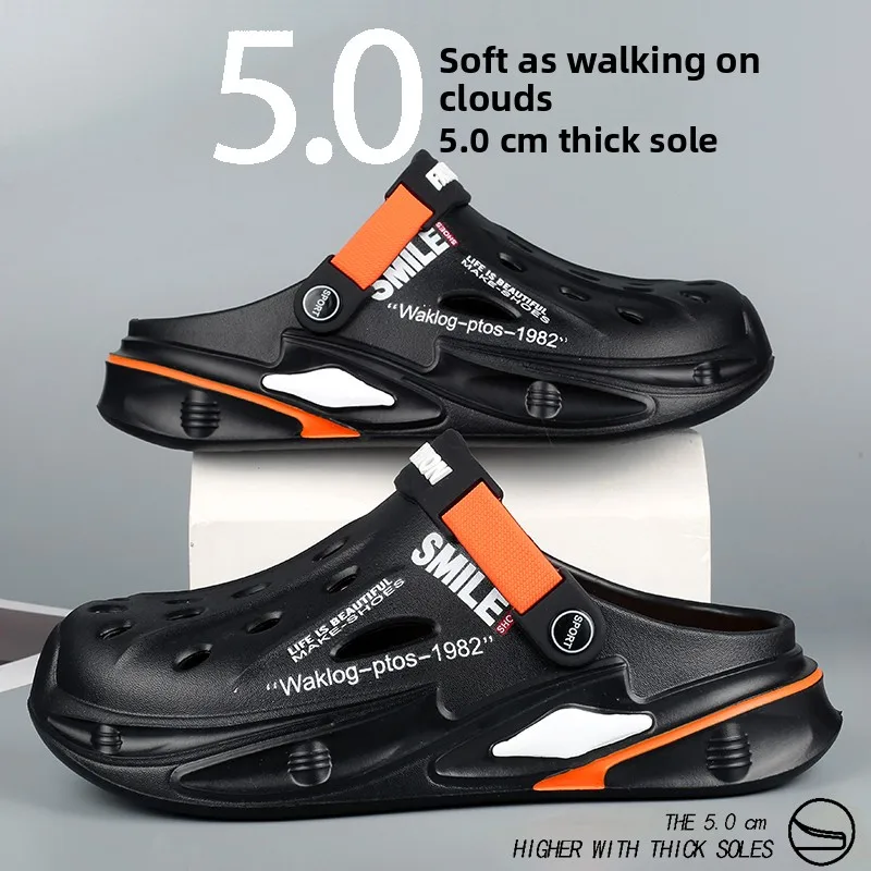 

Men's Summer Outdoor Anti-Slip Headed Clog Shoes Beach Driving Dual-Purpose Comfortable Large Size Sandals Casual Slip-On