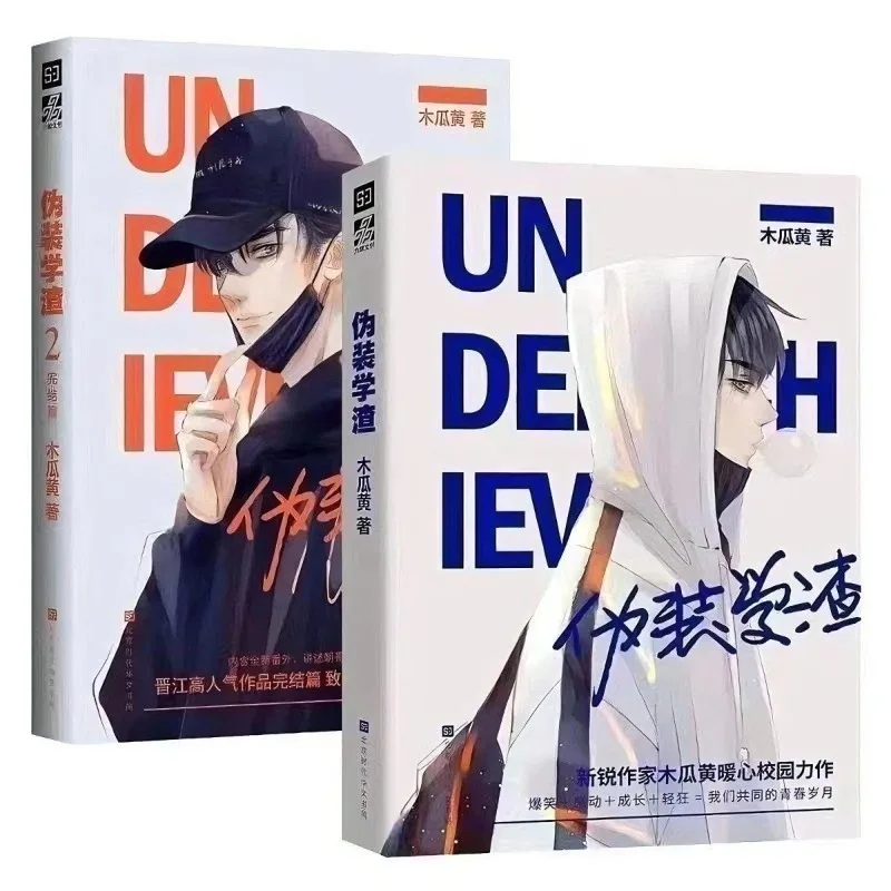 Under The Mask Two Books Set Chinese Teen Campus Comedy Novel Sweet Youth Growth BL Love Story For Young Fiction Readers view 2