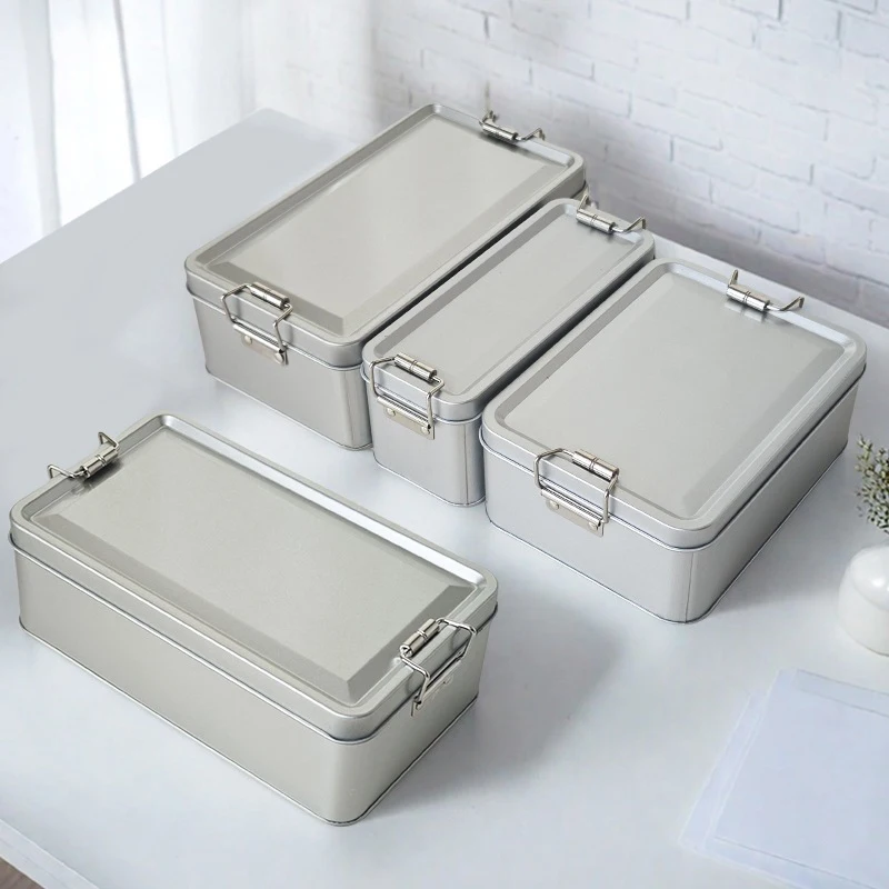 صندوق علب كوكي مستطيل الشكل مع غطاء مقاوم للغبار لتخزين سطح المكتب للمطبخ والحلوى والقهوة والشاي والمجوهرات والشوكولاتة #5