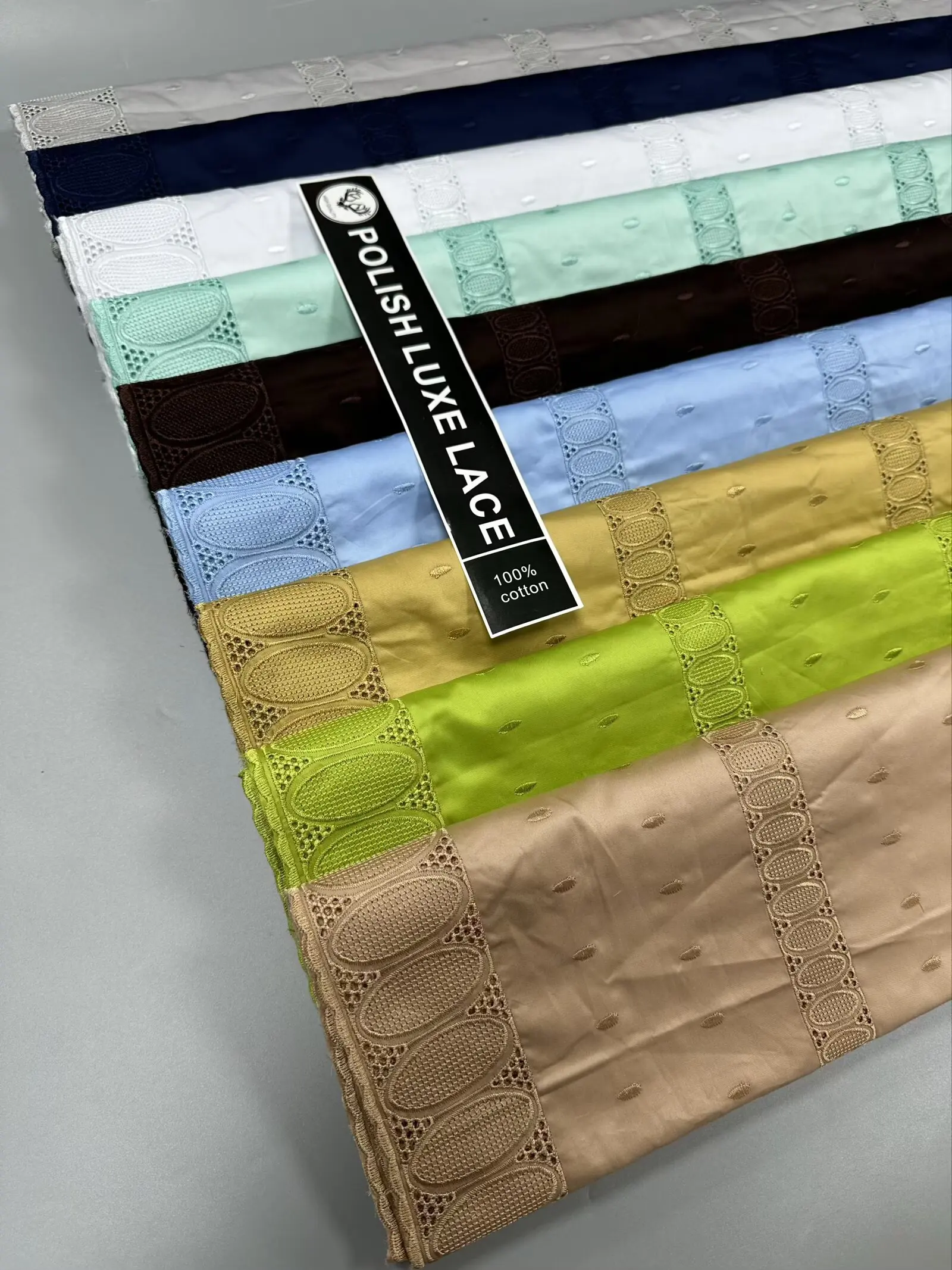 

NEW 5Yards Nigerian 100% Cotton Polish Satin Embroidery Fabric Good Quality Smooth Swiss Voile Lace Material For Men Dubai Style