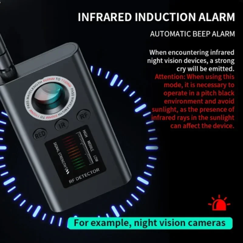 

Portable Hotel Anti Peeping Anti Wiretapping Detector Wireless Signal Car GPS Infrared Mini Camera Detector