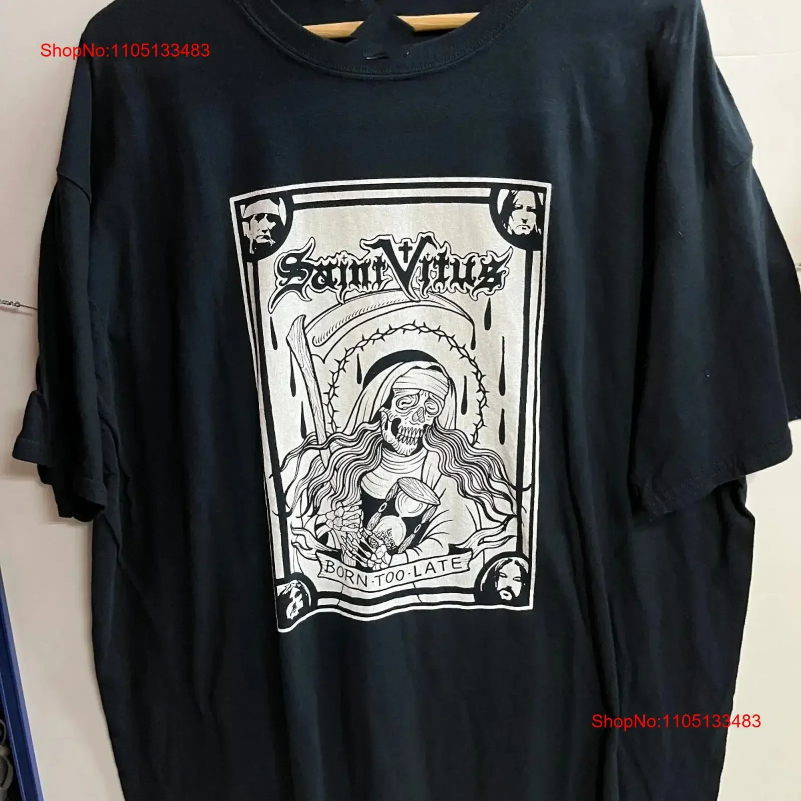 rare SAINT Vitus Band Black T Shirt Cotton All Size BL927 vintage Washed Slightly homme Unisex Soft streetwear Versatile