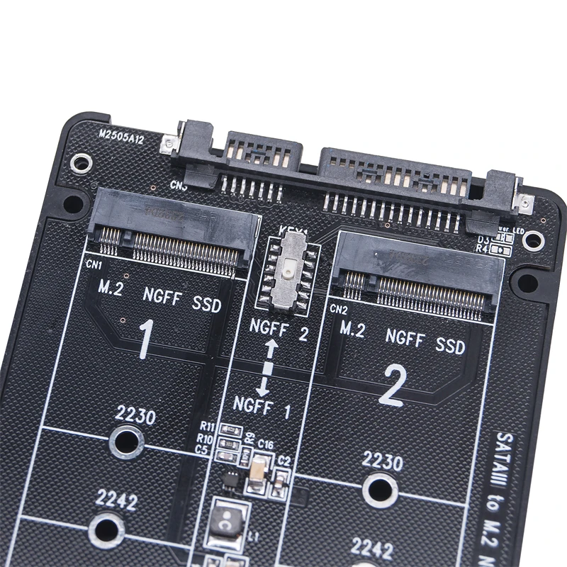 Podwójny adapter M.2 do SATA 3.0 M2 NGFF SATA Protocol SSD B Key to SATA 3.0 6Gbps Converter Board Shell z kablem SATA3 na USB 3.0