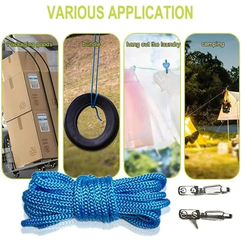 Rope Tightening Tool TensioneHeavy-Duty Retractable Tie Down Rope for Camping, Tarp, Hammock,Boating Outdoor Gear Securing