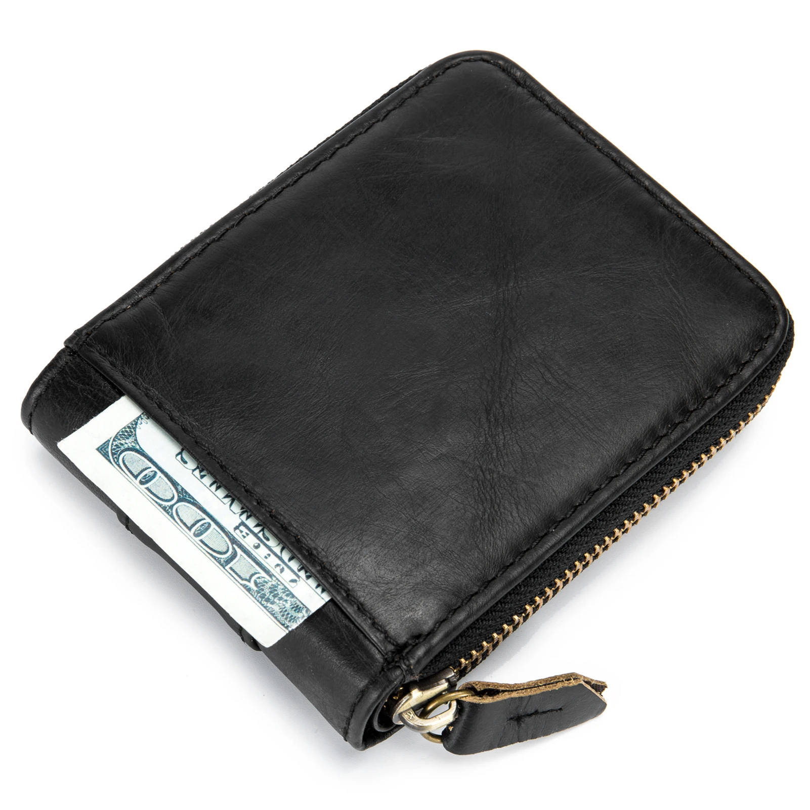 all around  wallet Leather Bifold  Wallet for Men Travel Purse Pouch Gift