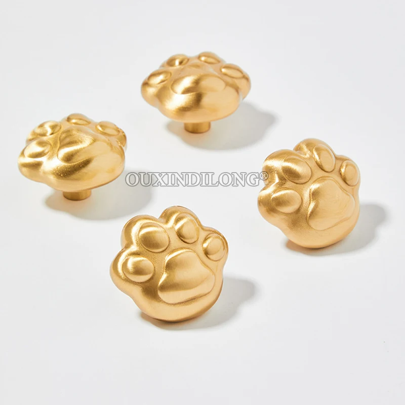 HOT 10PCS Solid Brass Cat's Paw Furniture Pulls Handles Drawer Knobs Cupboard Wardrobe Closet Dresser Wine Cabinet Pulls Knobs