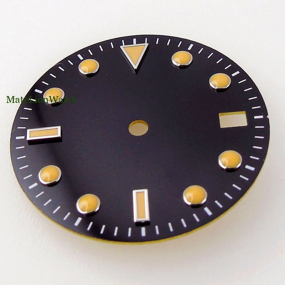 29 мм подходит для NH35/NH35A стерильный циферблат часов с окошком даты черный/белый циферблат часов