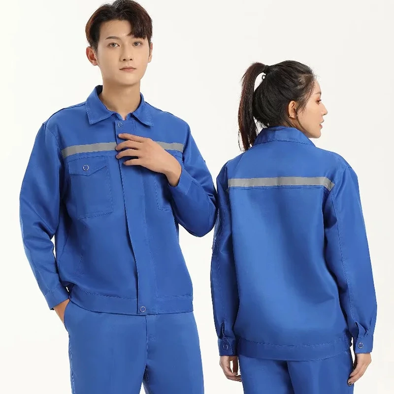 맞춤형 로고 작업복 상의 DIY 디자인 로고 자동차 수리 및 청소용 긴팔 지퍼 작업복 다용도 포켓 유니섹스 셔츠