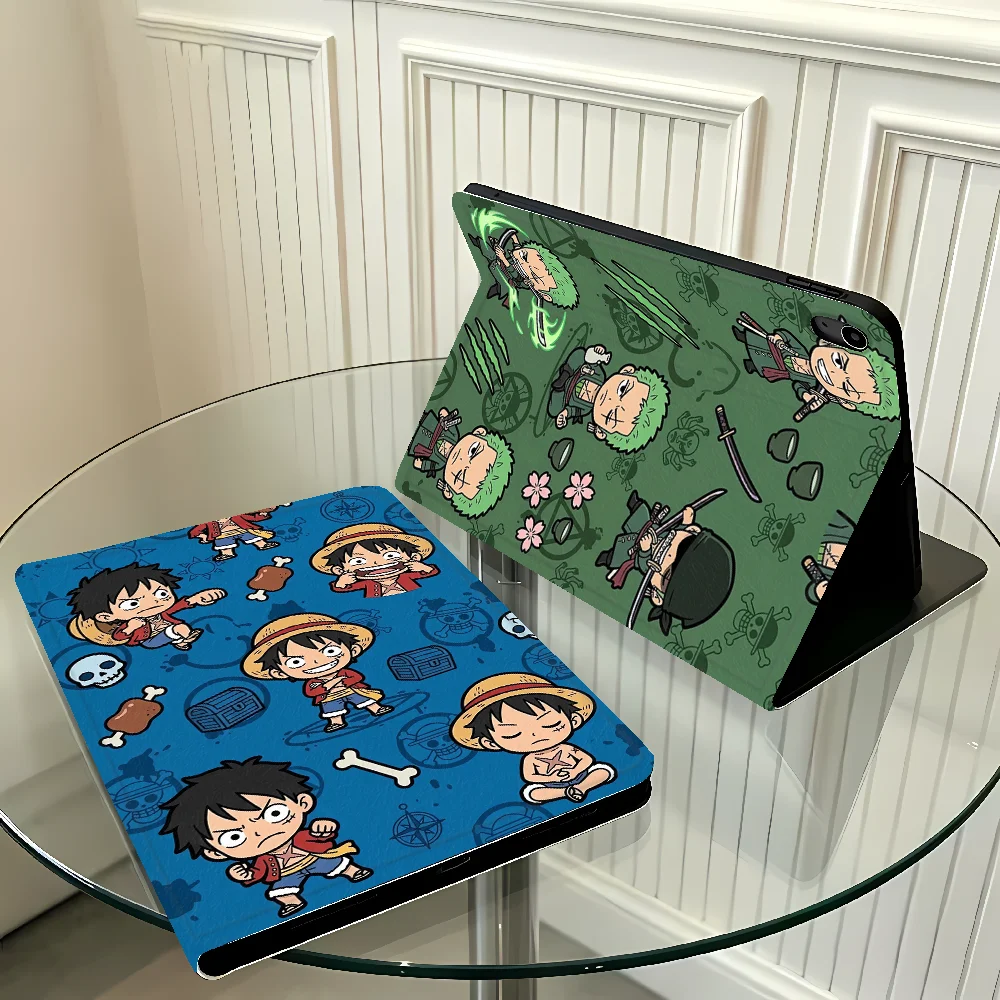 Case for Apple iPad Air 11 13 M4 M3 M2 A16 2026 Pro11 13 10th 7/8/9th With Pencil Holder Air 4/5/6th Cartoons Cute Luffys Zoro