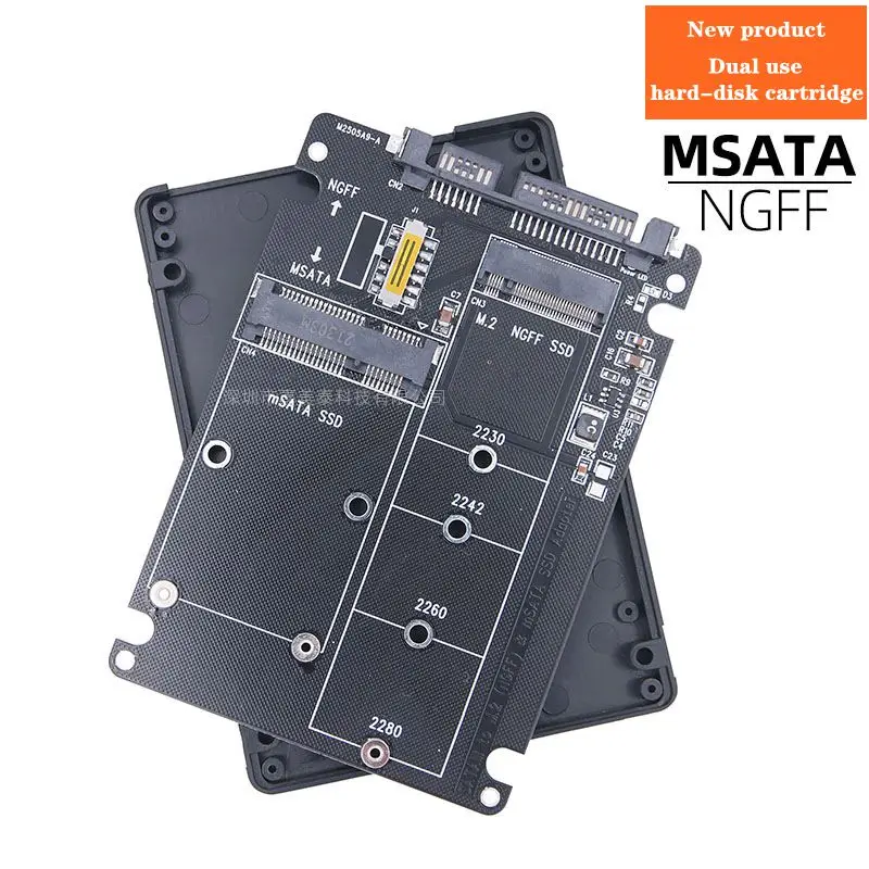 M. 2 Solid State SSD to SATA 3 External Hard Disk Box NGFF MSA to Serial Port Adapter Dual Use 2-in-1