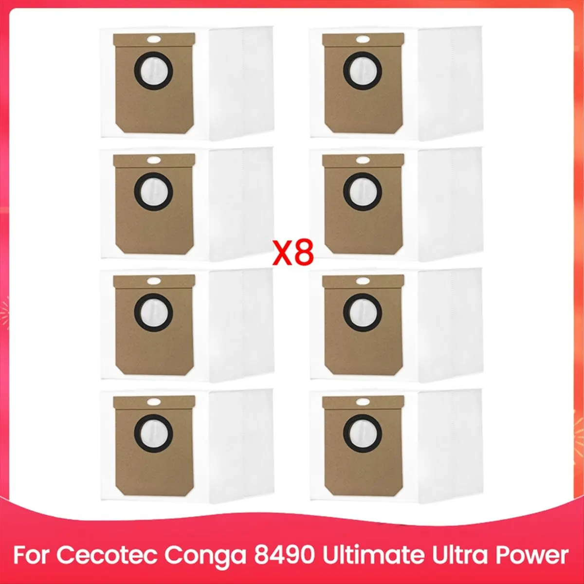 【Newest AT03】Dust Bag for 8490 Ultimate Ultra Power Spare Parts Dust Bag Household Cleaning Replacement Parts 8PCS