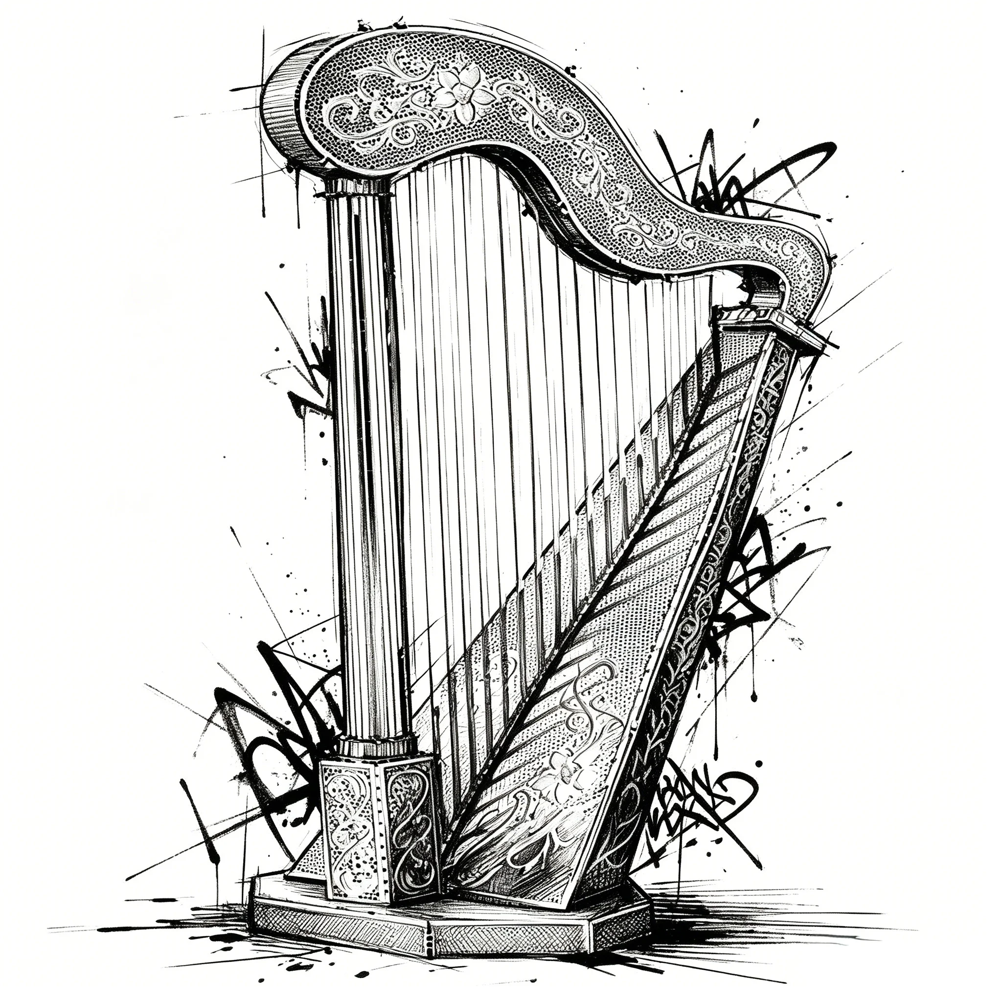 3D Metal Puzzle Harp Model Kit, DIY Assembly Musical Instrument Craft
