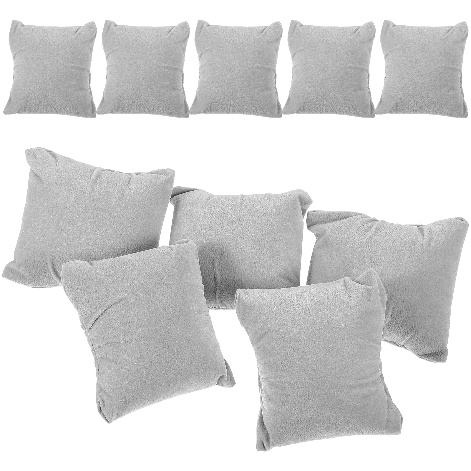

10 Pcs Watch Box Lining Pillows Small Velvet Display Bangle Holders Home Bracelet Storage ganizer Gray Bead Flocked Jewelry Case