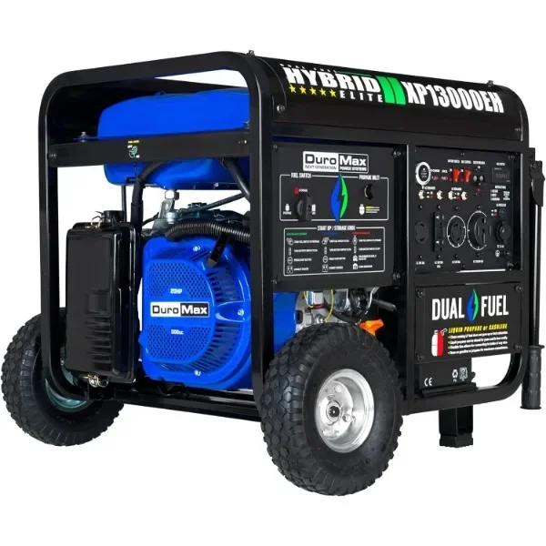 XP13000EH Dual Fuel Portable Generator 13000 Watt Gas or Propane Powered Electric Start-Home Back Up, Blue/Gray