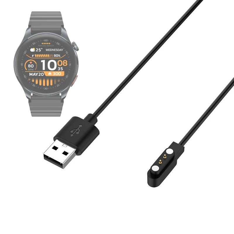 Adaptador de Carregamento para Smartwatch, Cabo USB para Carregamento, Fio de Alimentação para Haylou Watch 4S/4 GPS, Acessórios para Smartwatch