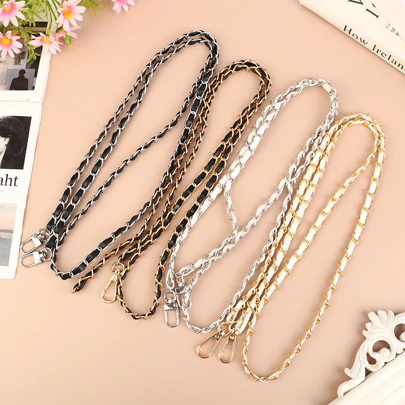 120cm Purse Chain Strap Diy Women Girl Crossbody Handbag Chains Replacement Leather Shoulder Bag Chain Straps Bag Part Accessory