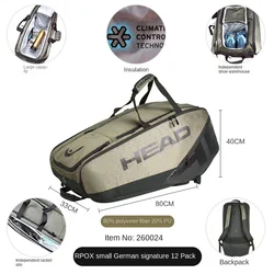 HEAD Original Pro X Series Tennis Backpack High Quality Court Bag 9R/12R Badminton Sport Bag Tennis Racquet Large Capacity Bag