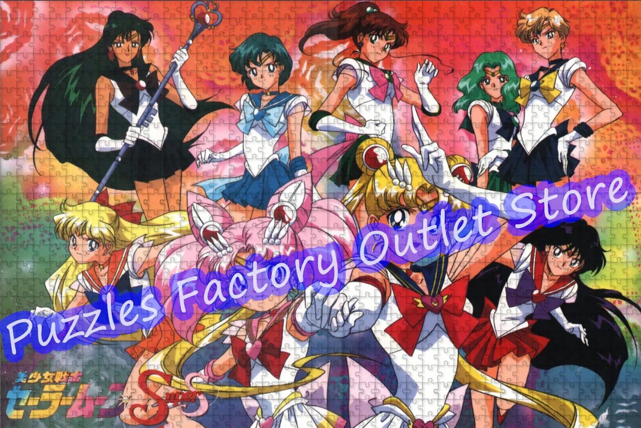 Sailor Mercury Sailor Mars Sailor Moon 300/500/1000 sztuk Puzzle japońska piękna dziewczyna intelektualne zabawki puzzle dla dzieci