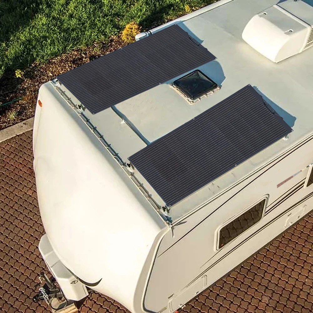 لوحة طاقة شمسية مجموعة مرنة كاملة 12 فولت 24 فولت 600 واط 450 واط 300 واط 150 واط أحادية البلورية نظام شاحن البطارية الشمسية للمنزل سيارة RV العربة