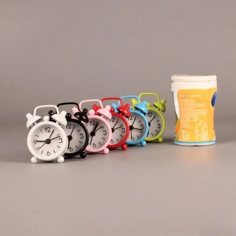 40mm Mini Metal Alarm Clock Portable Home Outdoor Lovely Cartoon Watch Retro Gift for Children Friends Metal Alarm Clock