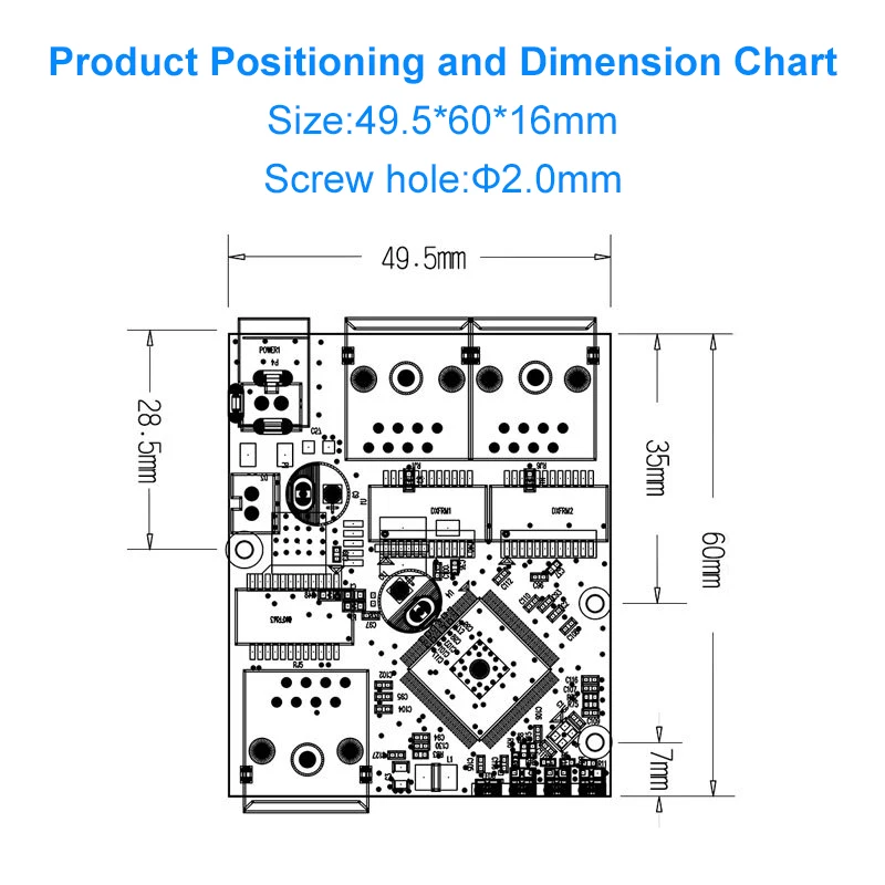 

Industrial-grade 3-port Gigabit Ethernet switch module, one-to-two network transmission device internal PCBA motherboard