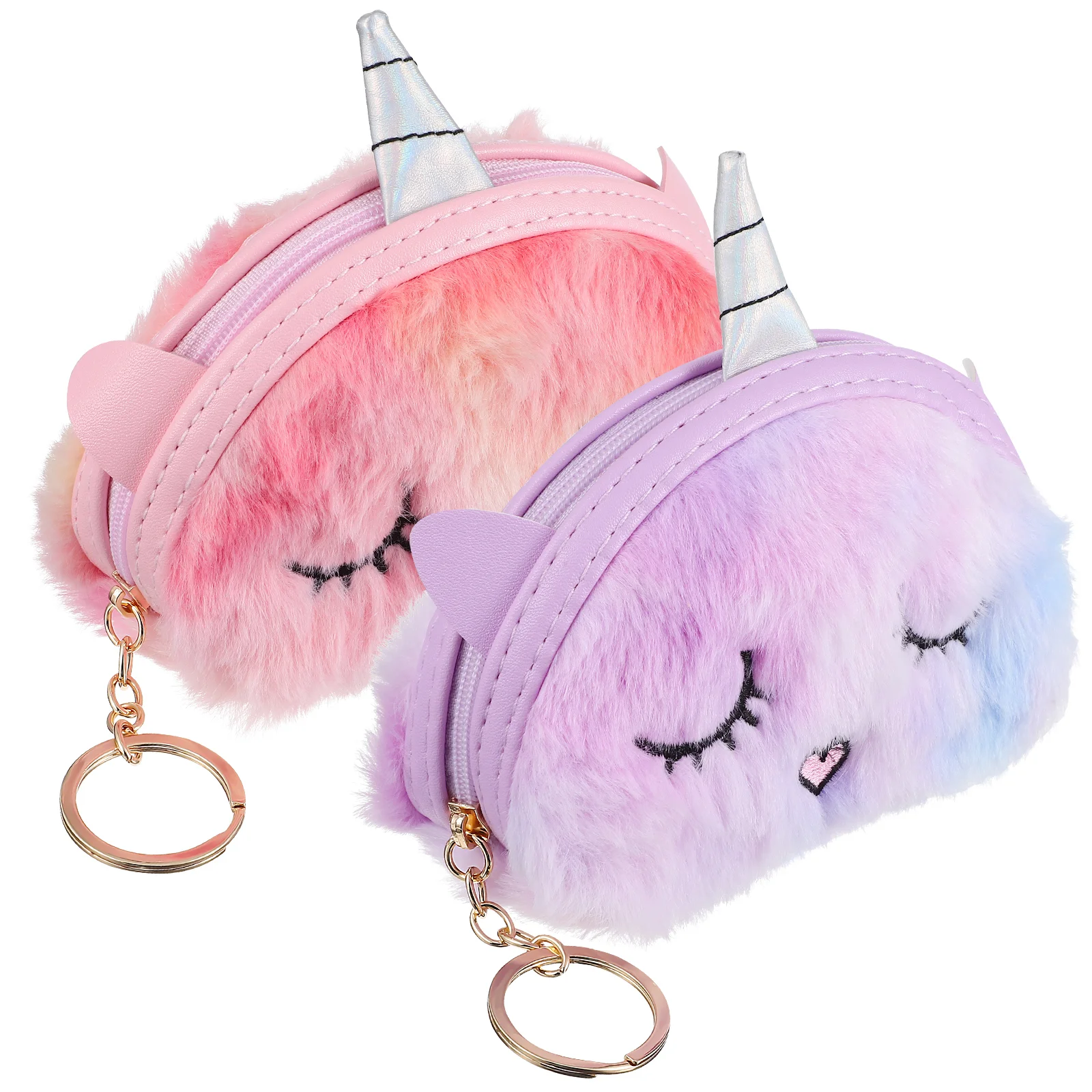 

Unicorn Zipper Coin Purse Small for Women Plush Piggy Bank Cute Wallet Girl Miss