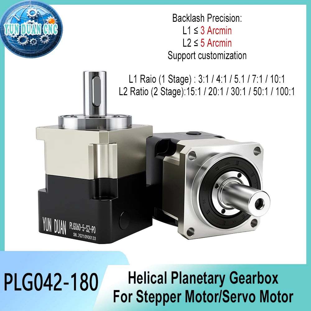 Helical Gear Reducer Gearbox For Nema 17 23 34 Stepper Motor Speed Reducer For 40 60 80 90 110 130 180mm Flange Servo Motor