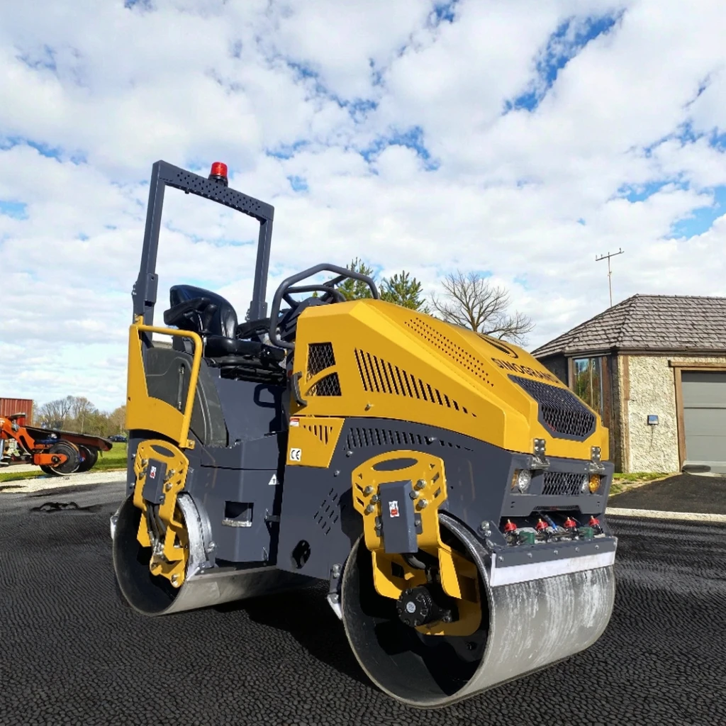 Hot Sale CE EPA V Double Drum Ride 1000kg-3000kg Road Roller Hydraulic Asphalt Concrete Trench Compactor Kubota Vibratory Roller