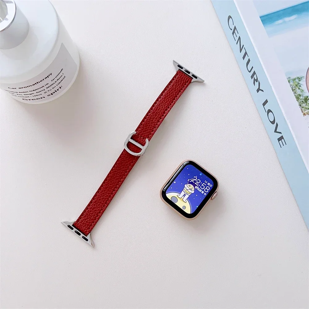 1pc Snap Leather Leisure Sports Apple Watch Band 42/44/45/49mm 38/40/41mm For Apple Watch Series Ultra2 Se 9/8/7/6/5/4/3/2/1