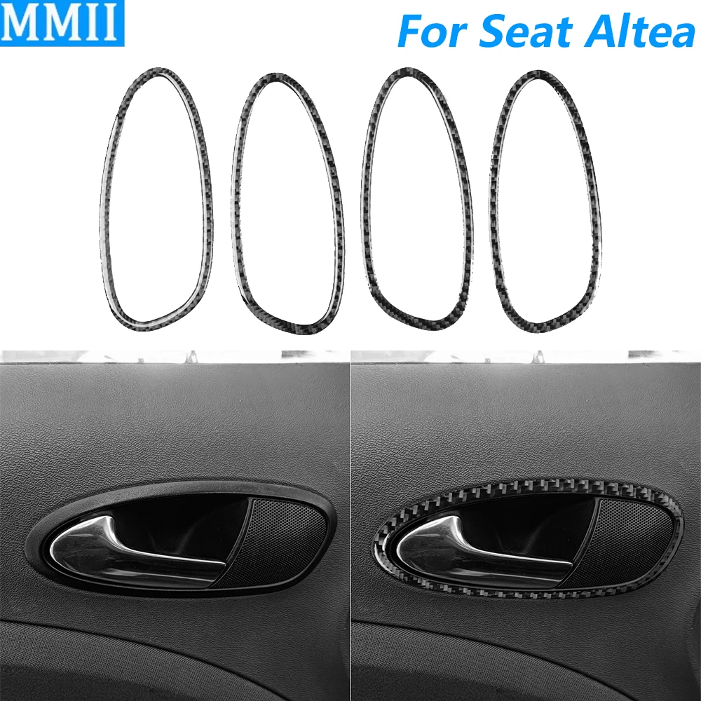 

Декоративная накладка на рамку внутренней ручки двери из углеродного волокна для Seat Altea 2004-2008, аксессуар для автомобиля