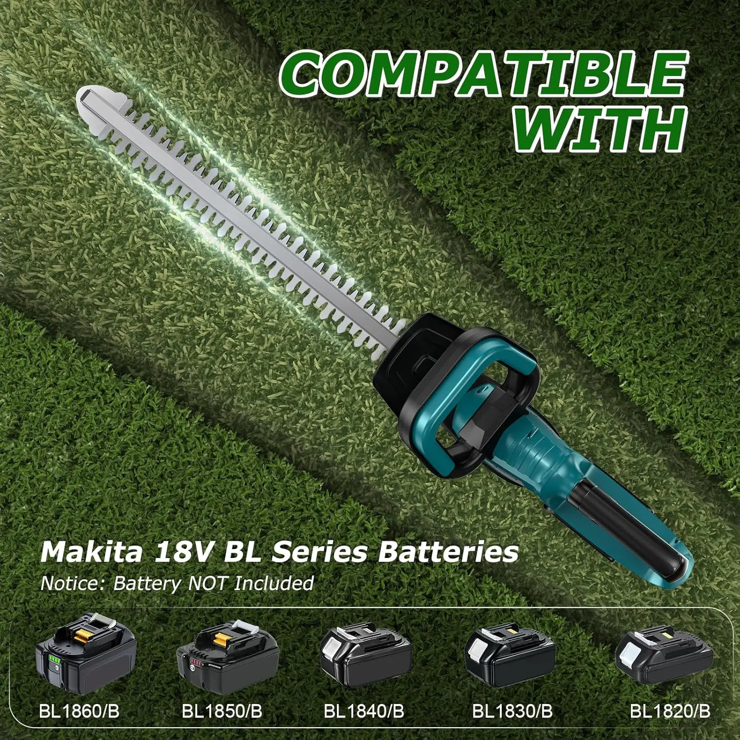 Custom Cordless Electric Hedge Trimmer 21V Rechargeable Handheld Grass Cutter 600mm Blade Industrial Garden Landscaping Pruner T
