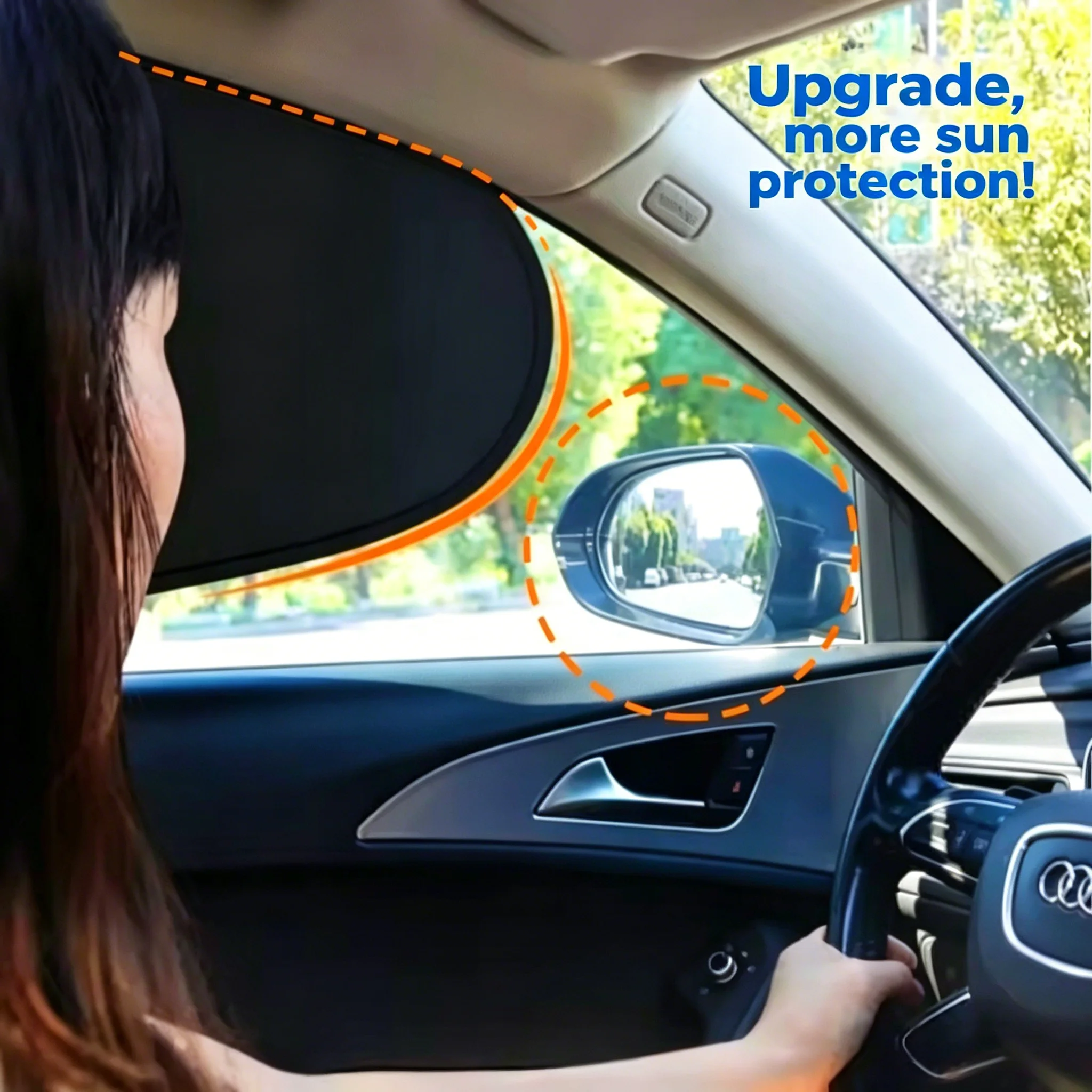 Sun Visor for Car Side Window 4-Layer Sun Shade Curtains Anti-Glare UV-Blocker Auto Internal Blocker 99.9% UV For Toyota/Tesla