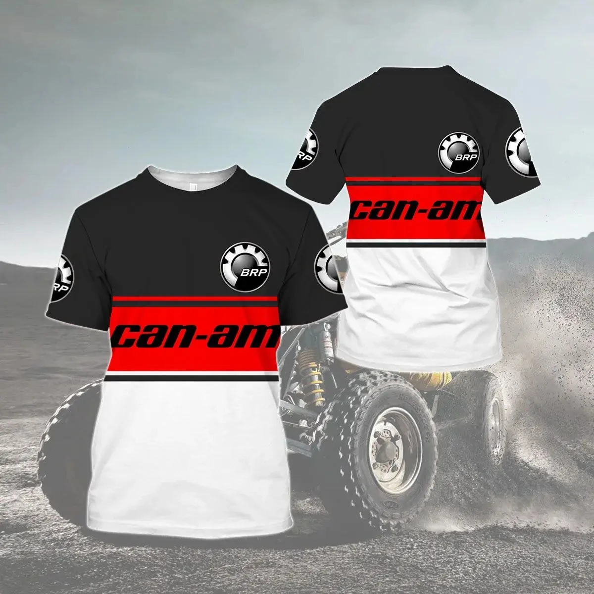 Men\'s New BRP Outdoor Racing T-shirt 3D Printed Off Road Can Am All Terrain Vehicle Extra Large Men\'s Short Sleeve Top