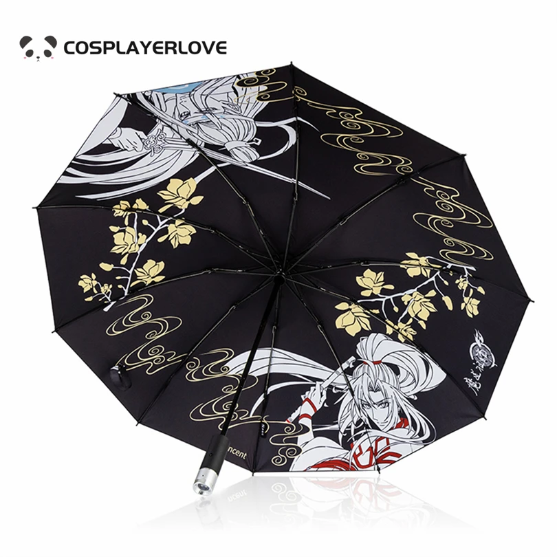 Anime Grandmaster Of Demonic Cultivat Automatic Umbrella with flashlight Kaitou Kiddo cosplay Manga Peripherals UV Parasol gifts