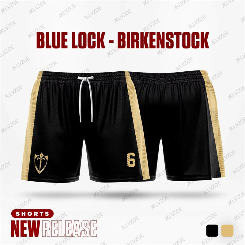 Verão novo bloqueio azul b. Munchen preto dos desenhos animados anime camisa das mulheres dos homens shorts de fitness esportes casuais praia treinamento calças curtas