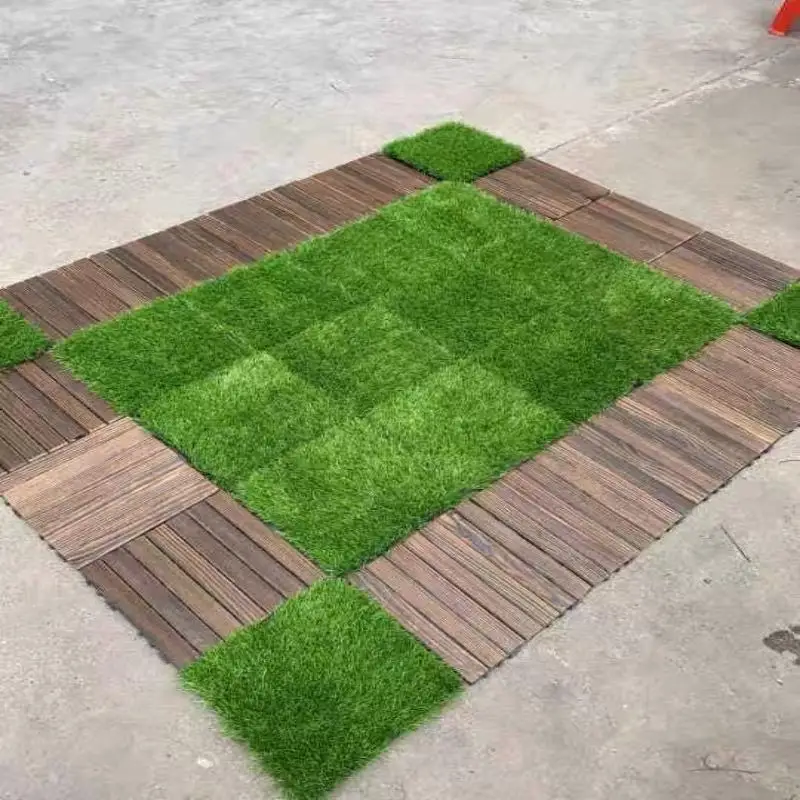 5pcs Artificial Grass Lawn Fake Turf Outdoor Simulated Ground Plants Carpet Square Floor Lawns For Home Garden Wedding DIY Decor